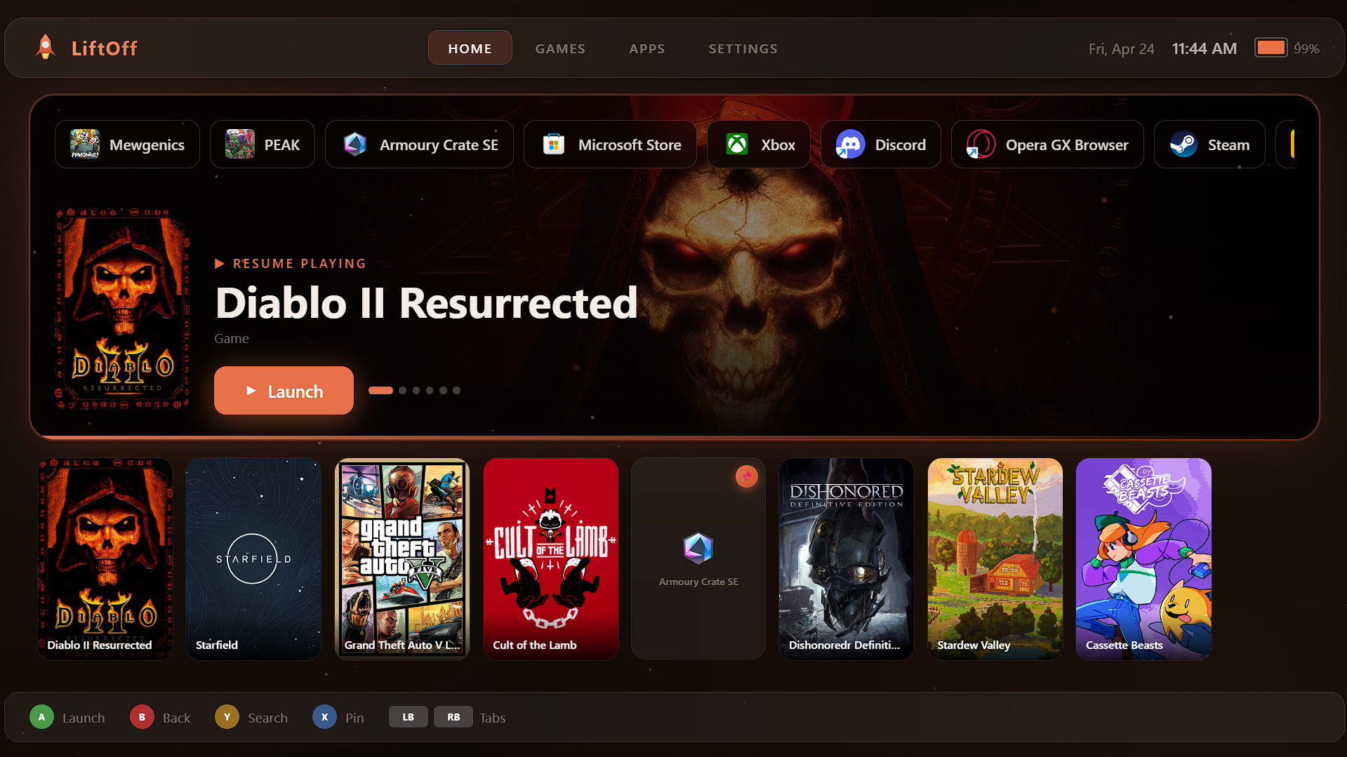 LiftOff theme preview